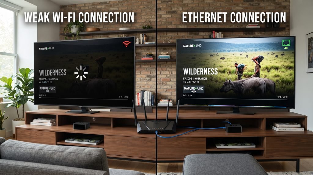 Comparing Wi-Fi and Ethernet during Xtreme IPTV Buffering Reddit tests