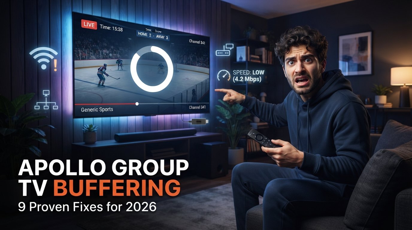 Apollo Group TV Buffering: 9 Proven Fixes for 2026 Man_fixing_TV_buffering_202609080612