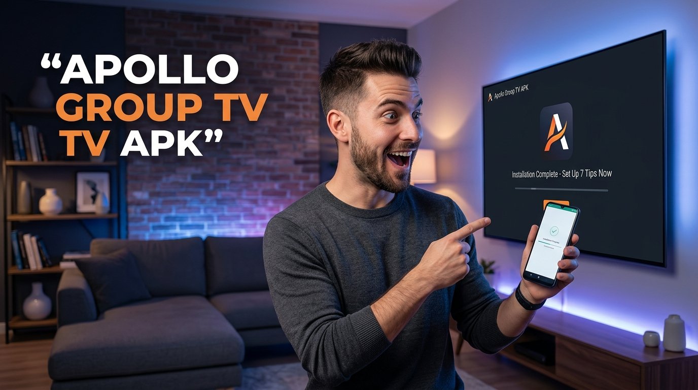 Apollo Group TV APK: 7 Proven Setup Tips for 2026 Man_pointing_at_smart_TV_202609040708